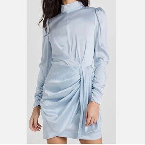 Zimmermann Silk Drape Dress in Ice Blue NWT